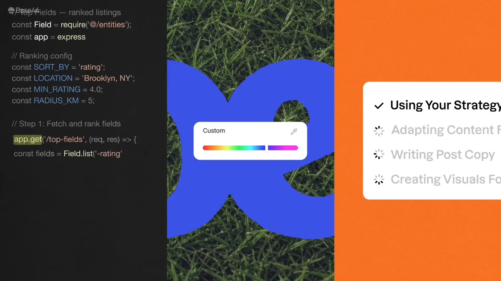 Style frame from More clients. Same you. Agencies build bigger with Base44 at 0:14