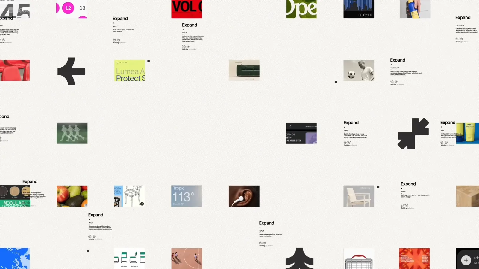 Style frame from More clients. Same you. Agencies build bigger with Base44 at 0:21