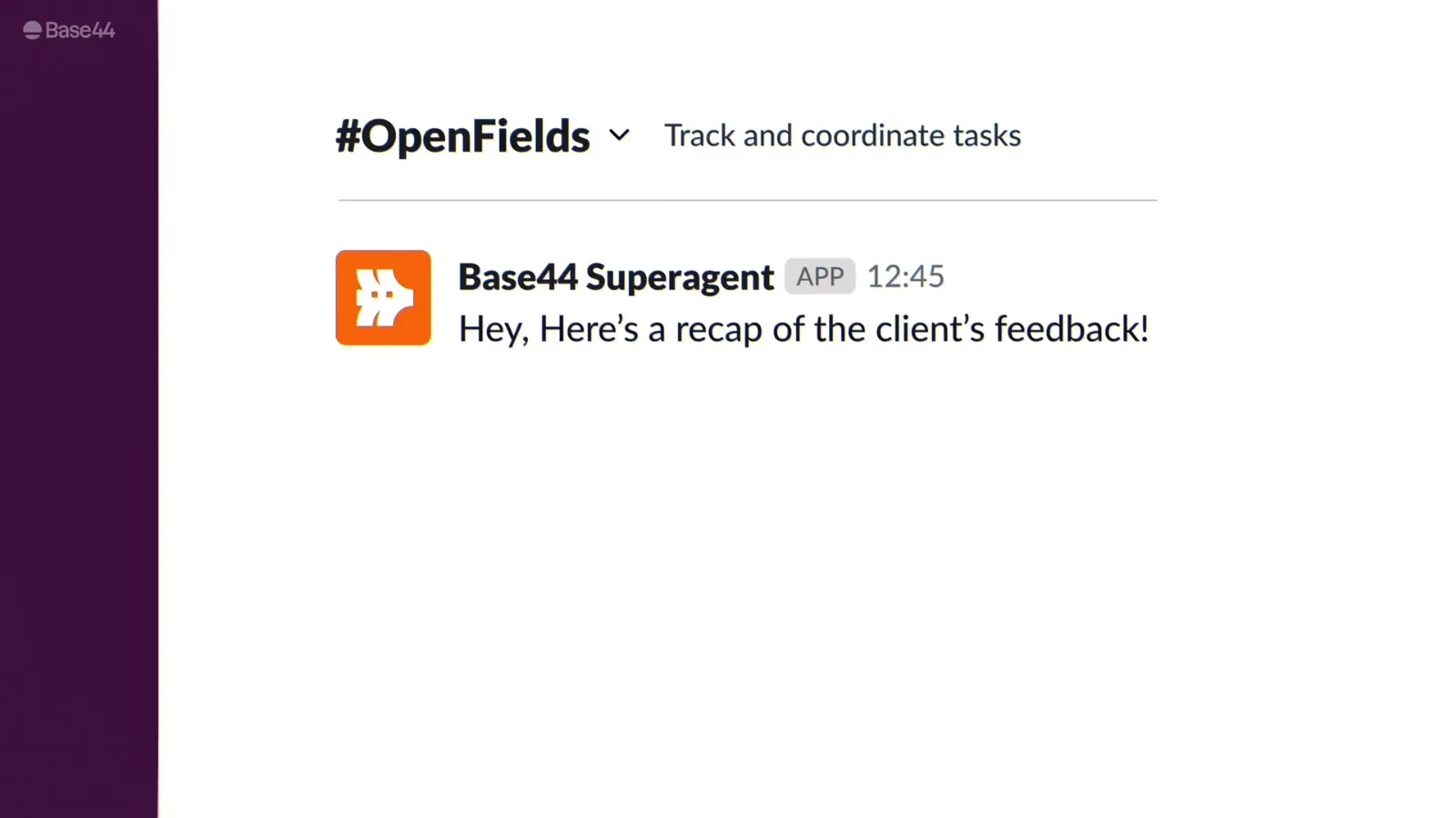 Style frame from More clients. Same you. Agencies build bigger with Base44 at 0:44