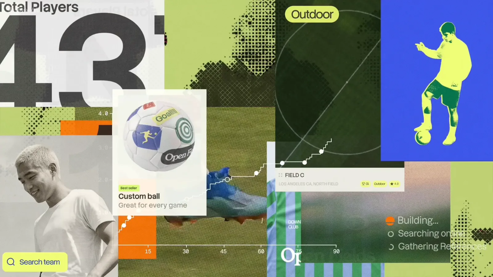 Style frame from More clients. Same you. Agencies build bigger with Base44 at 0:48